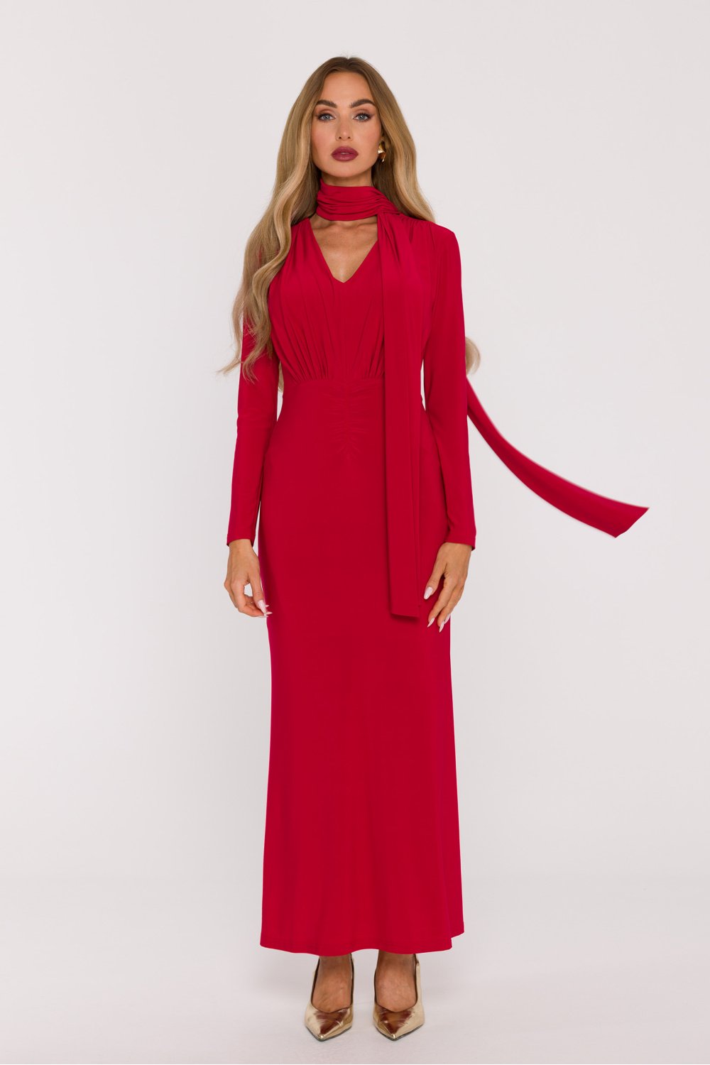 Image of Robe longue rouge