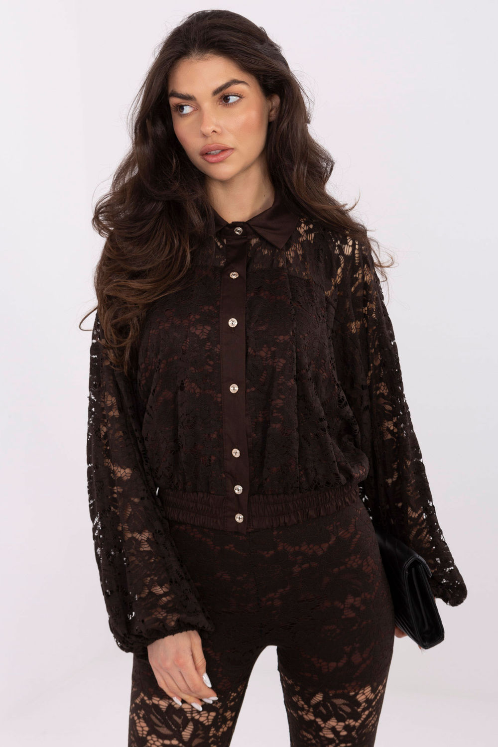 Image of Chemise manche longue brune