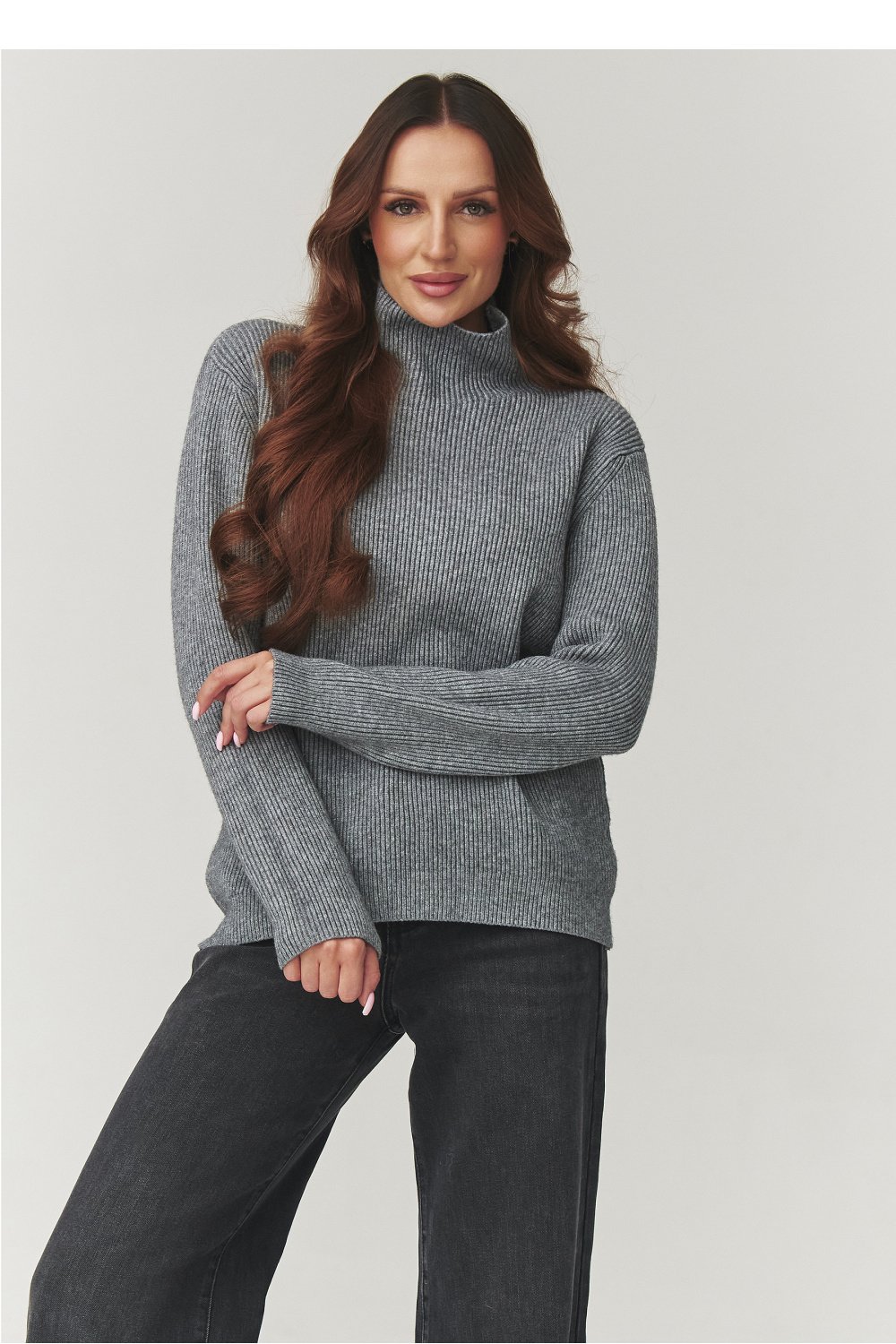 Image of Col roulé gris