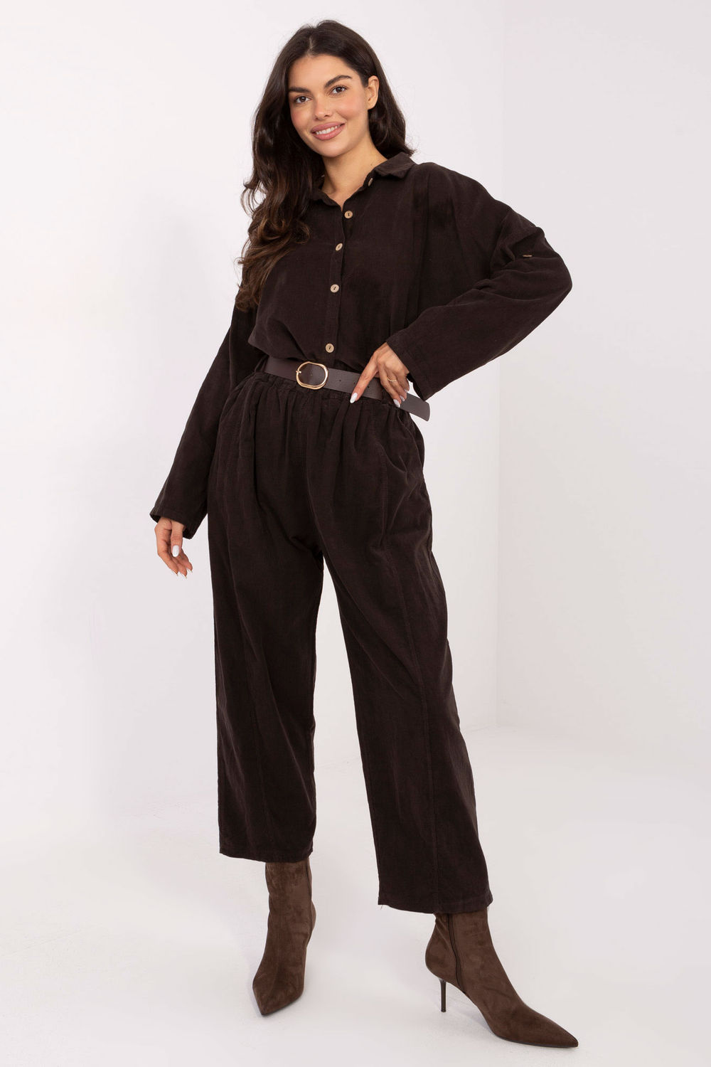 Image of Pantalon femme brun