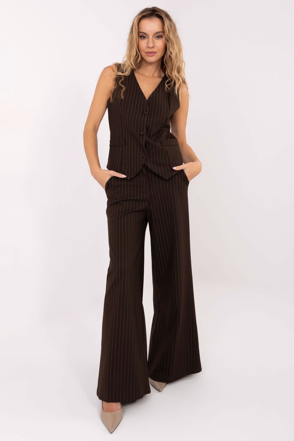 Image of Pantalon femme brun