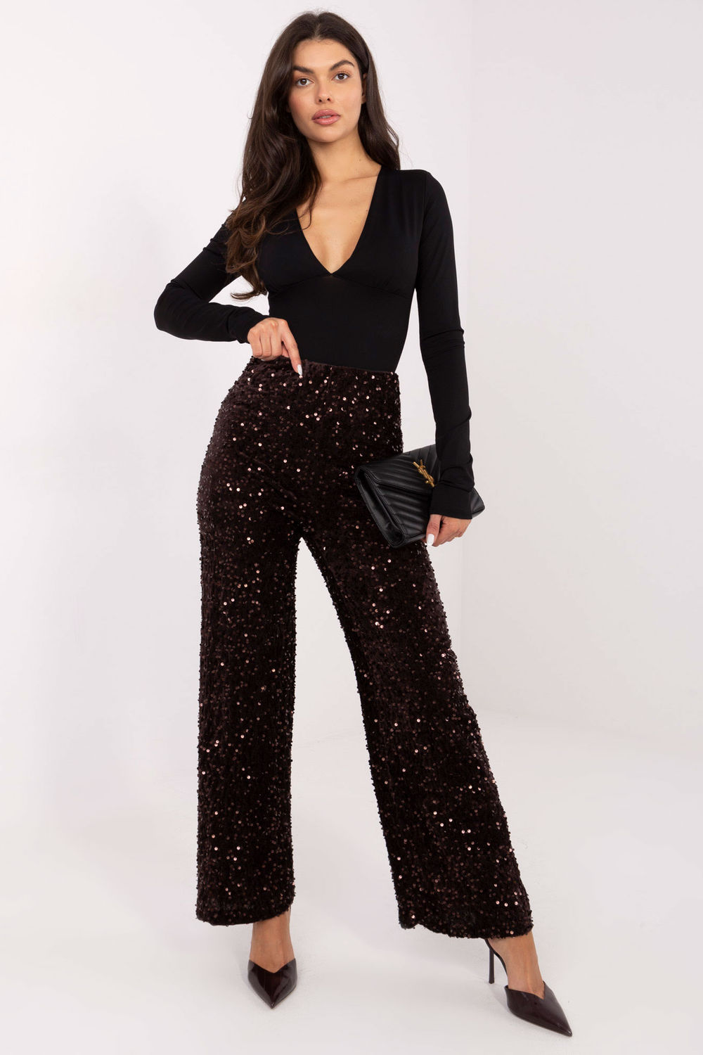 Image of Pantalon femme brun