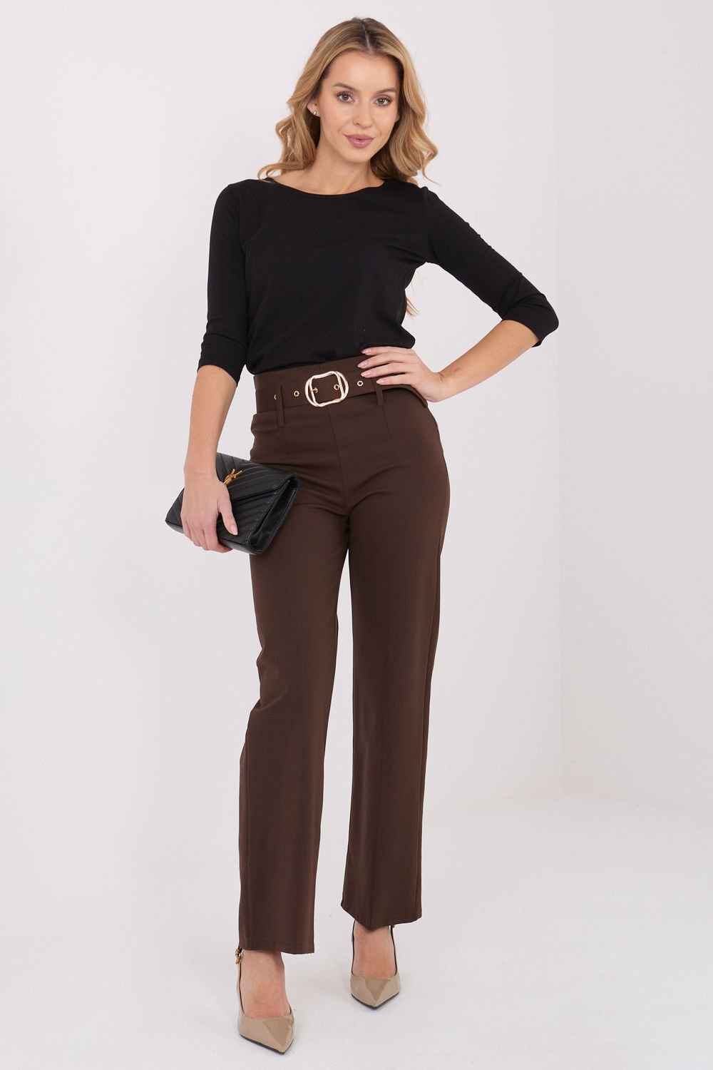 Image of Pantalon femme brun