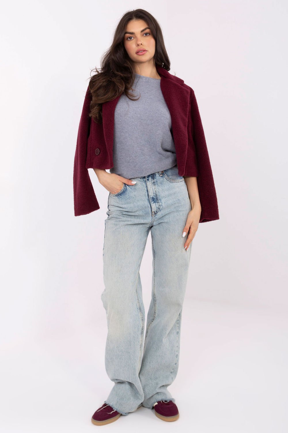 Image of Pull à manches courtes gris