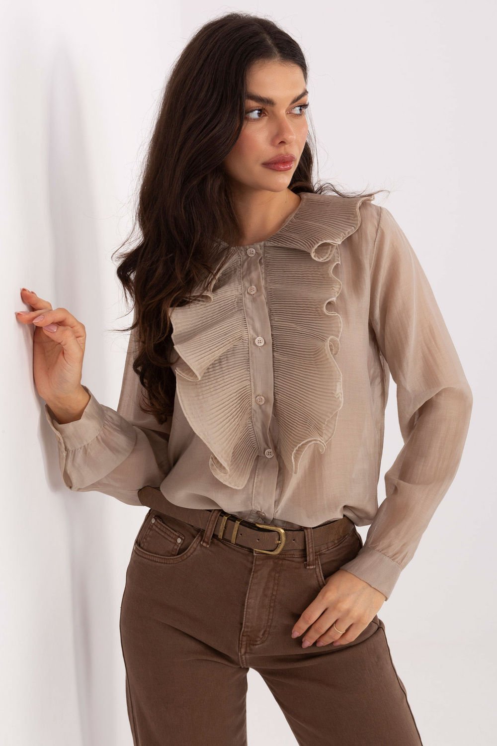 Image of Chemise manche longue beige