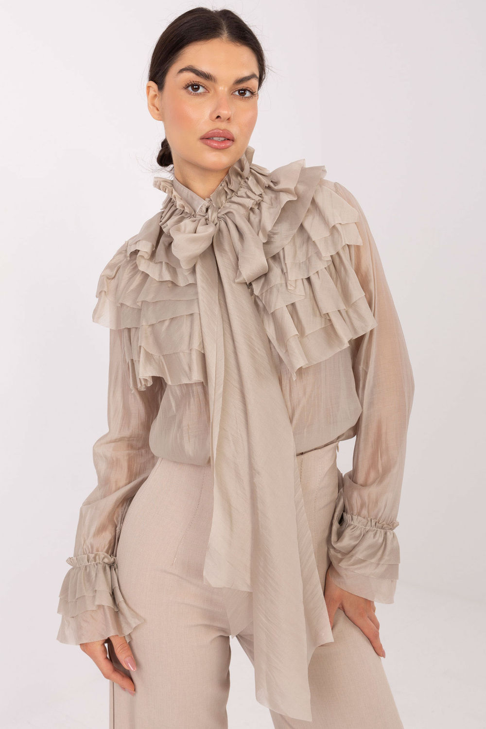 Image of Chemise manche longue beige