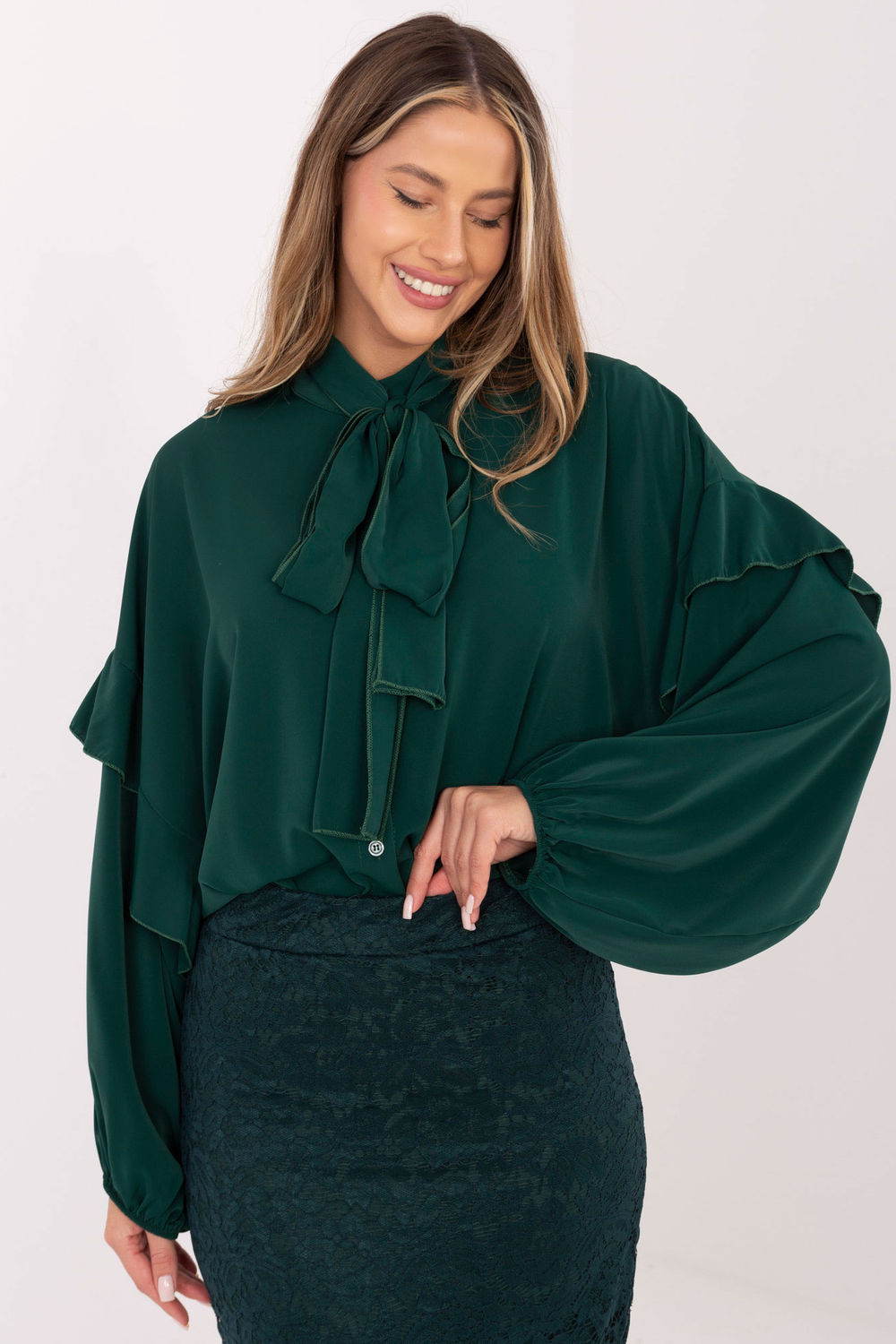 Image of Chemise manche longue verte