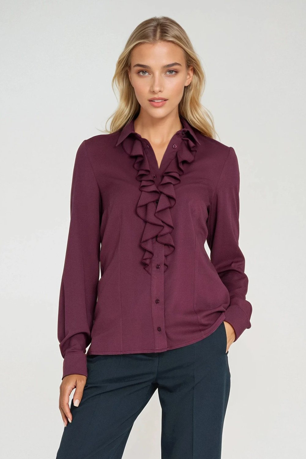 Image of Chemise manche longue violette