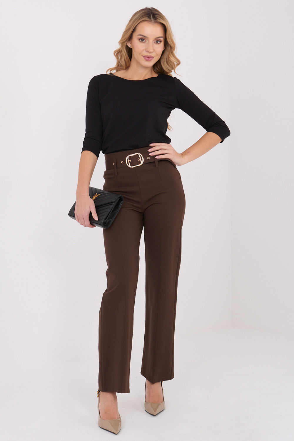 Image of Pantalon femme brun