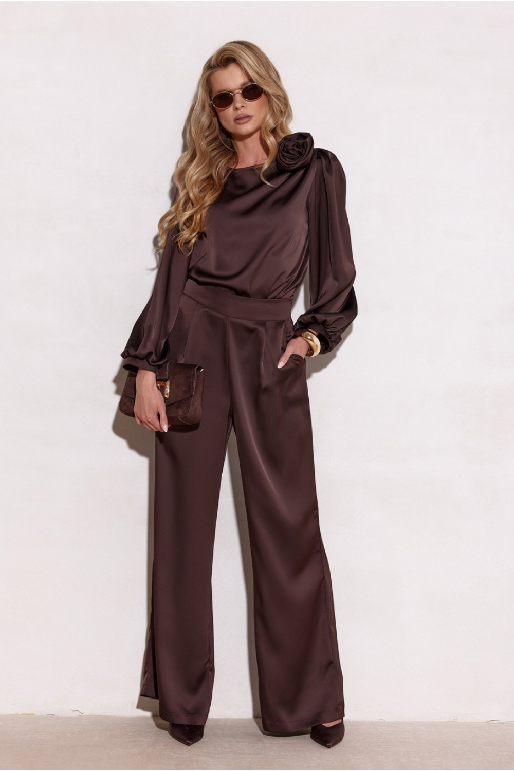 Image of Pantalon femme brun
