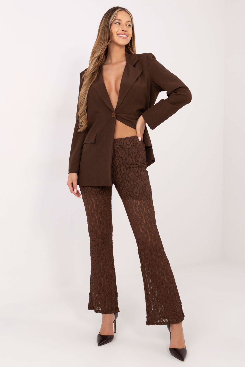Image of Pantalon femme brun