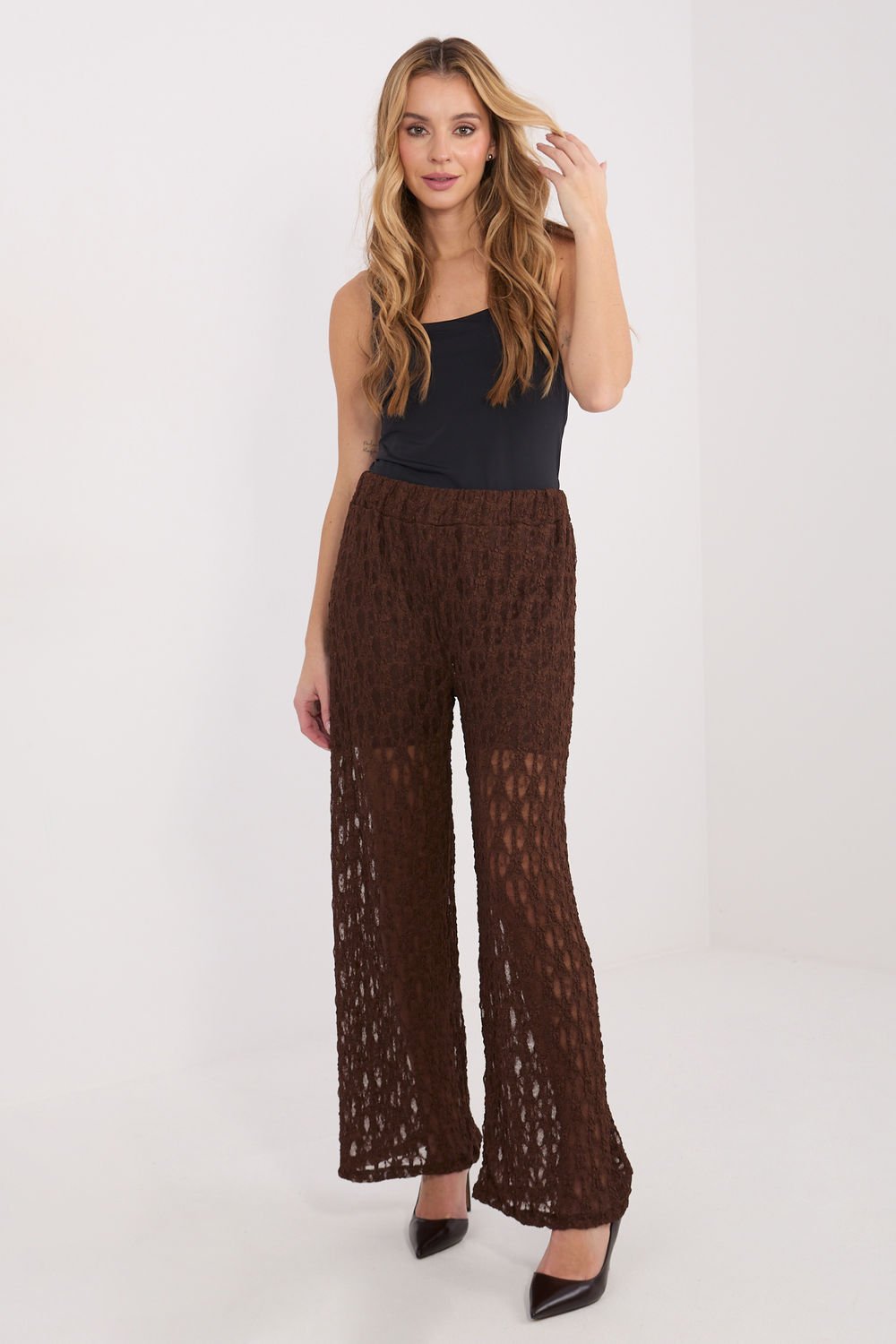 Image of Pantalon femme brun