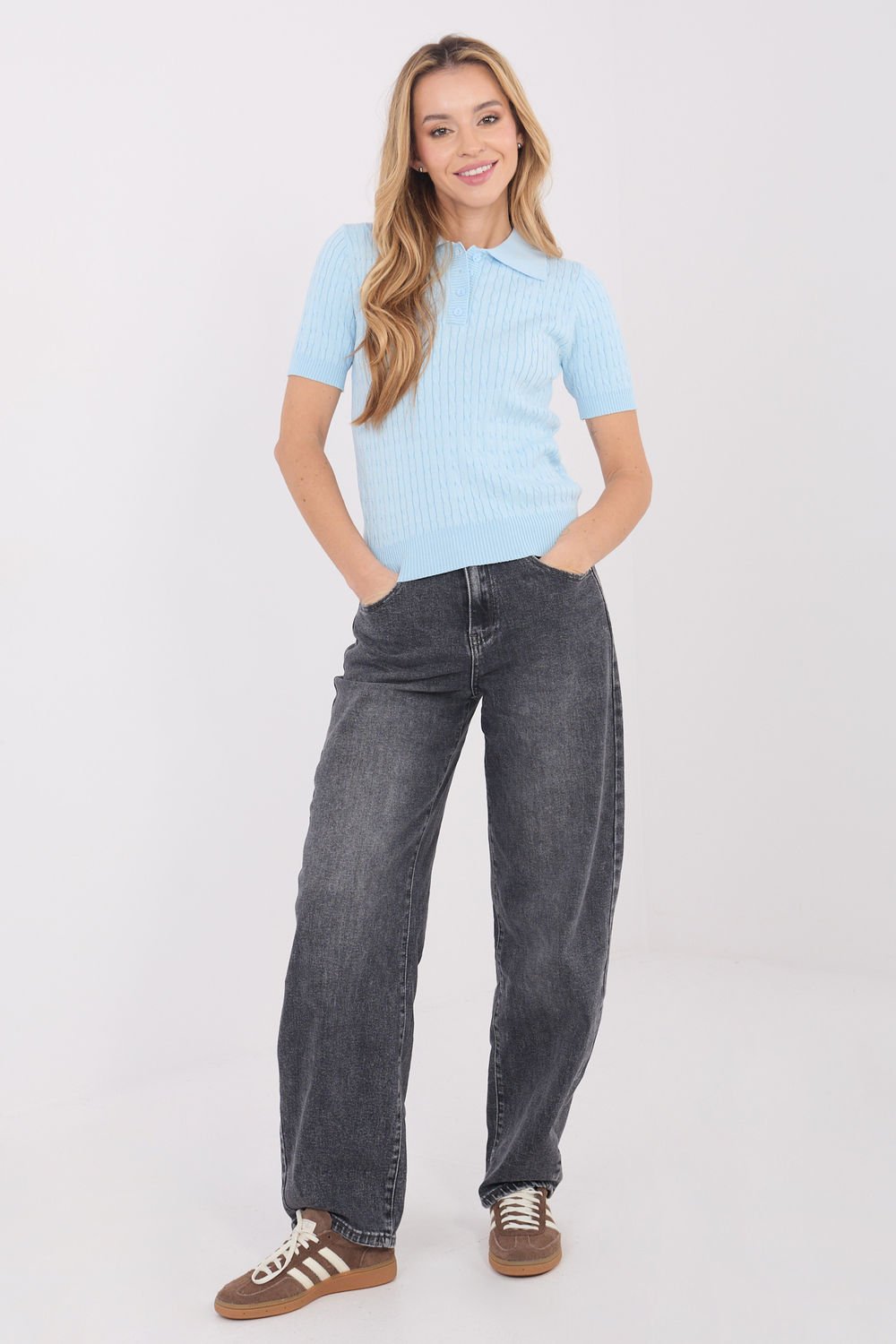 Image of Pull à manches courtes bleu