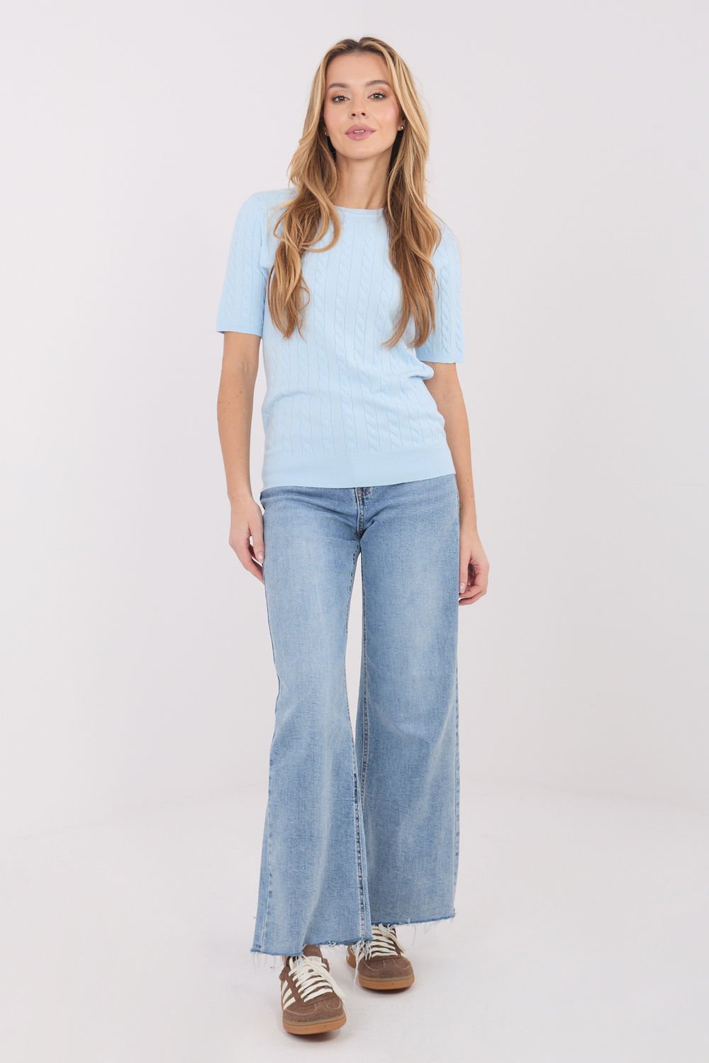 Image of Pull à manches courtes bleu