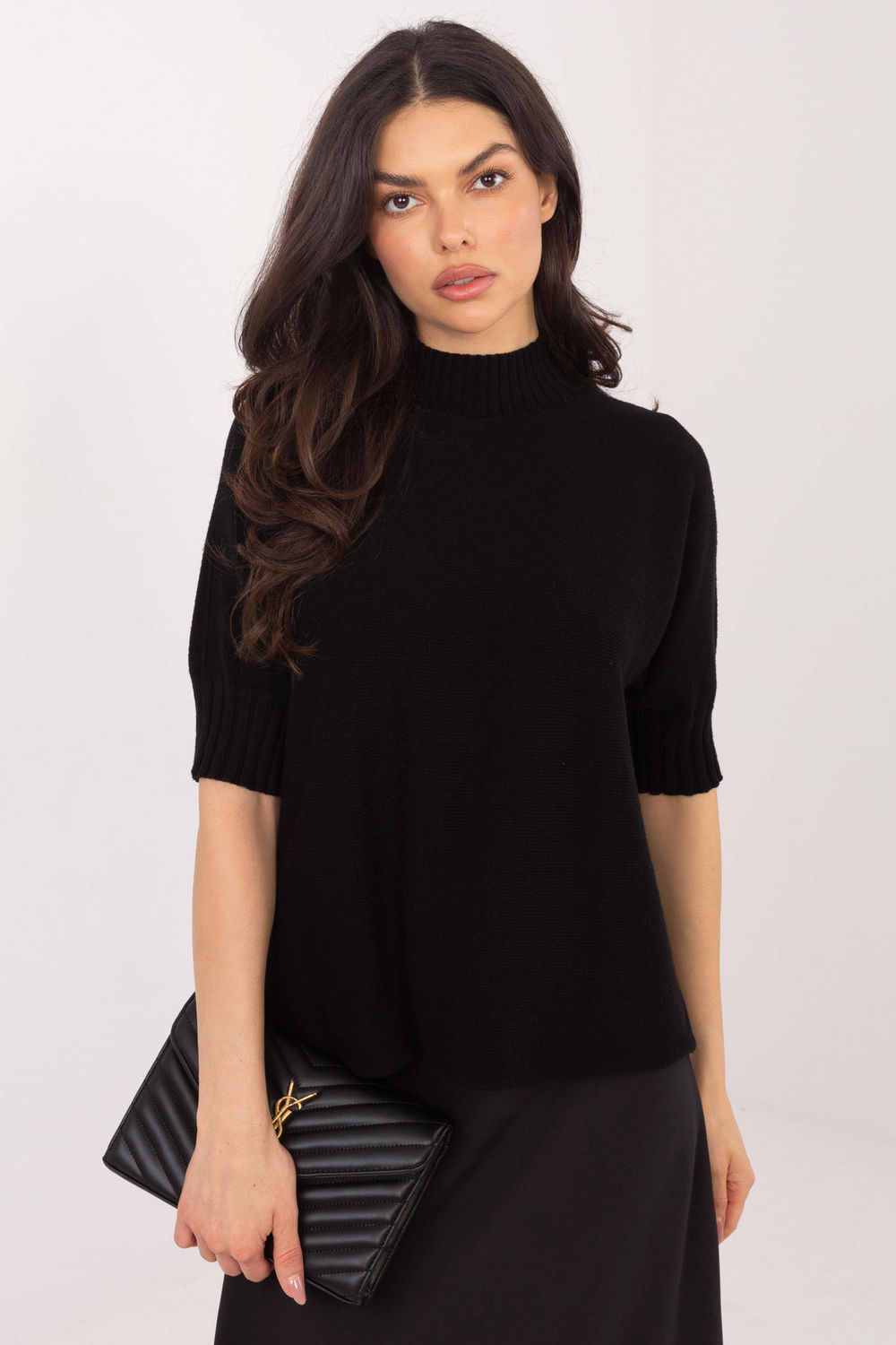 Image of Pull à manches courtes noir