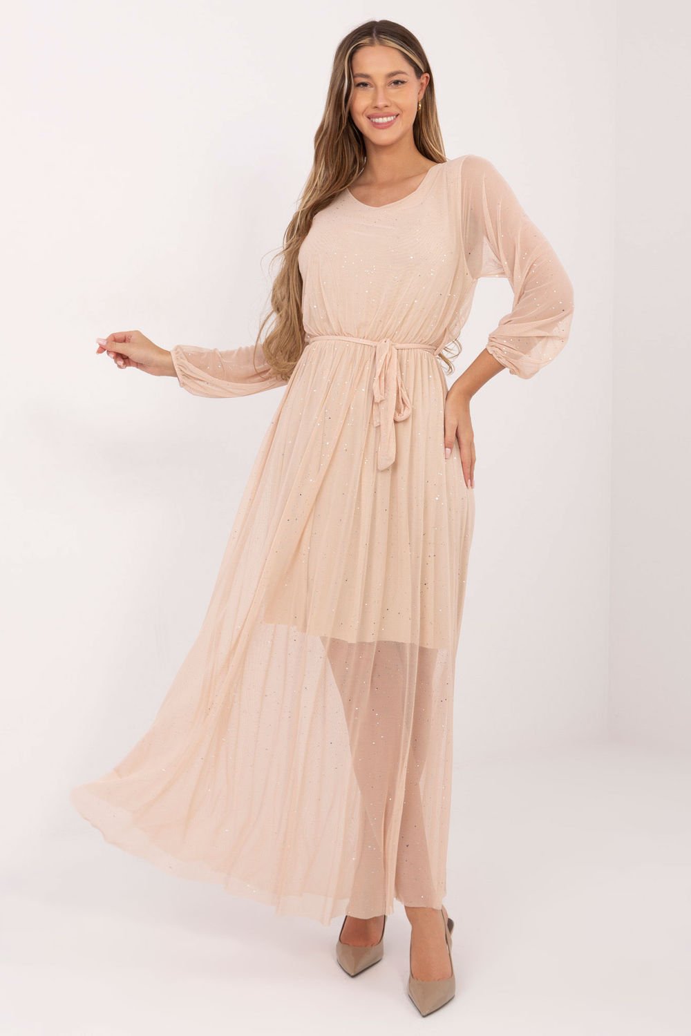 Image of Robe longue beige