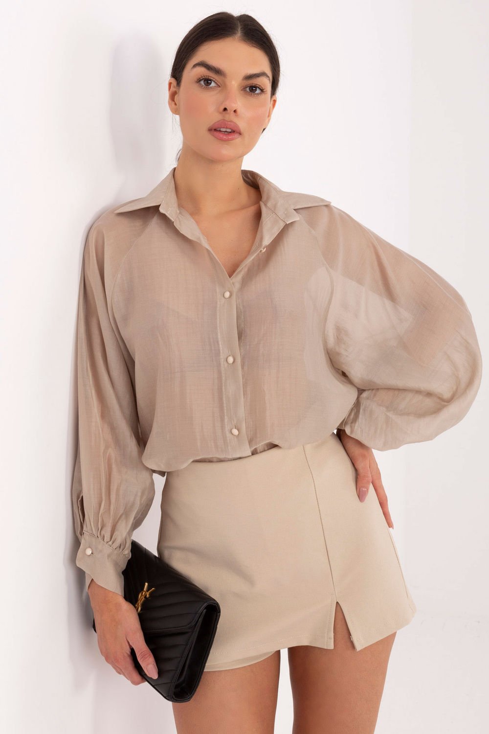 Image of Short-jupe beige