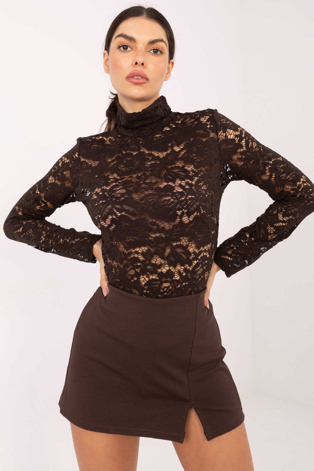 Image of Short-jupe brun