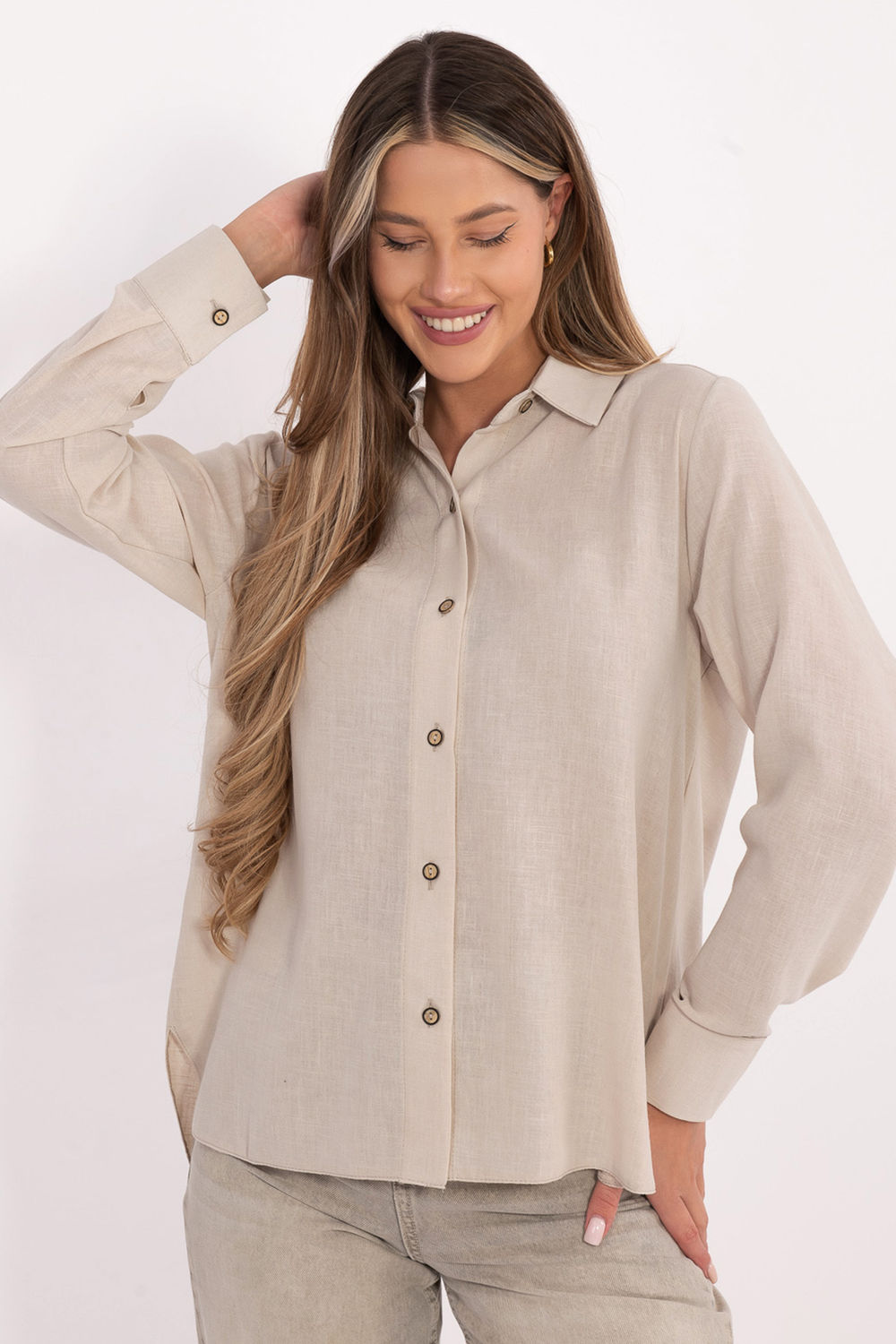 Image of Chemise manche longue beige