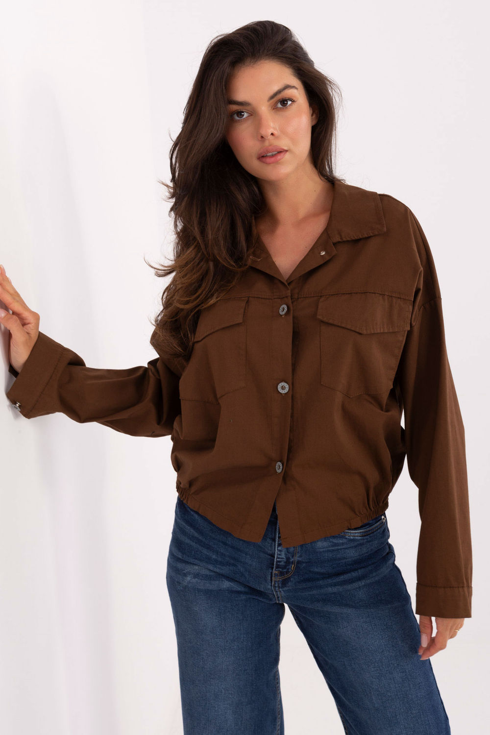 Image of Chemise manche longue brune