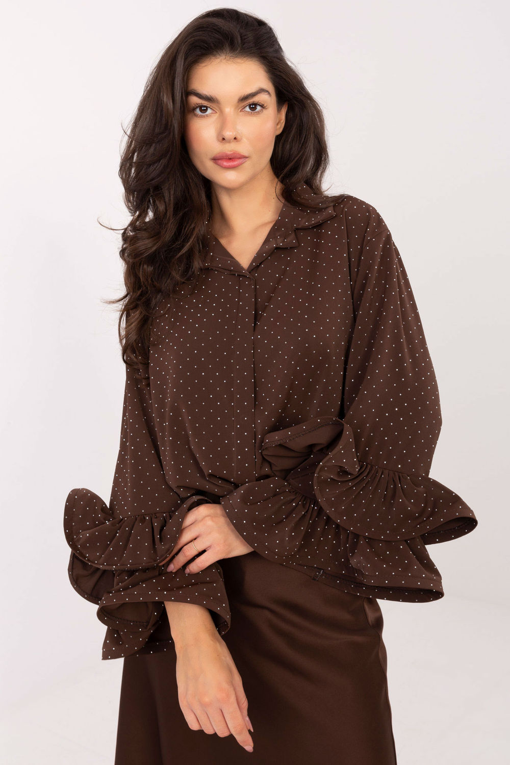 Image of Chemise manche longue brune