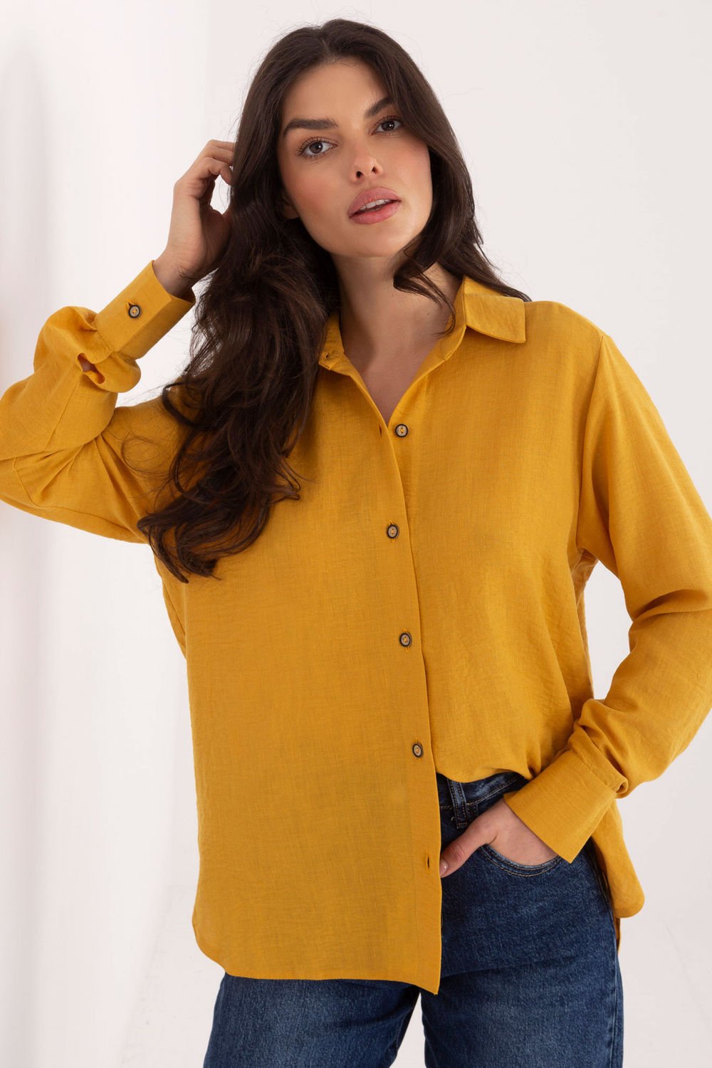 Image of Chemise manche longue jaune