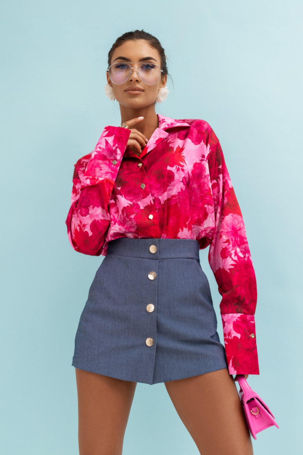 Image of Chemise manche longue rosé