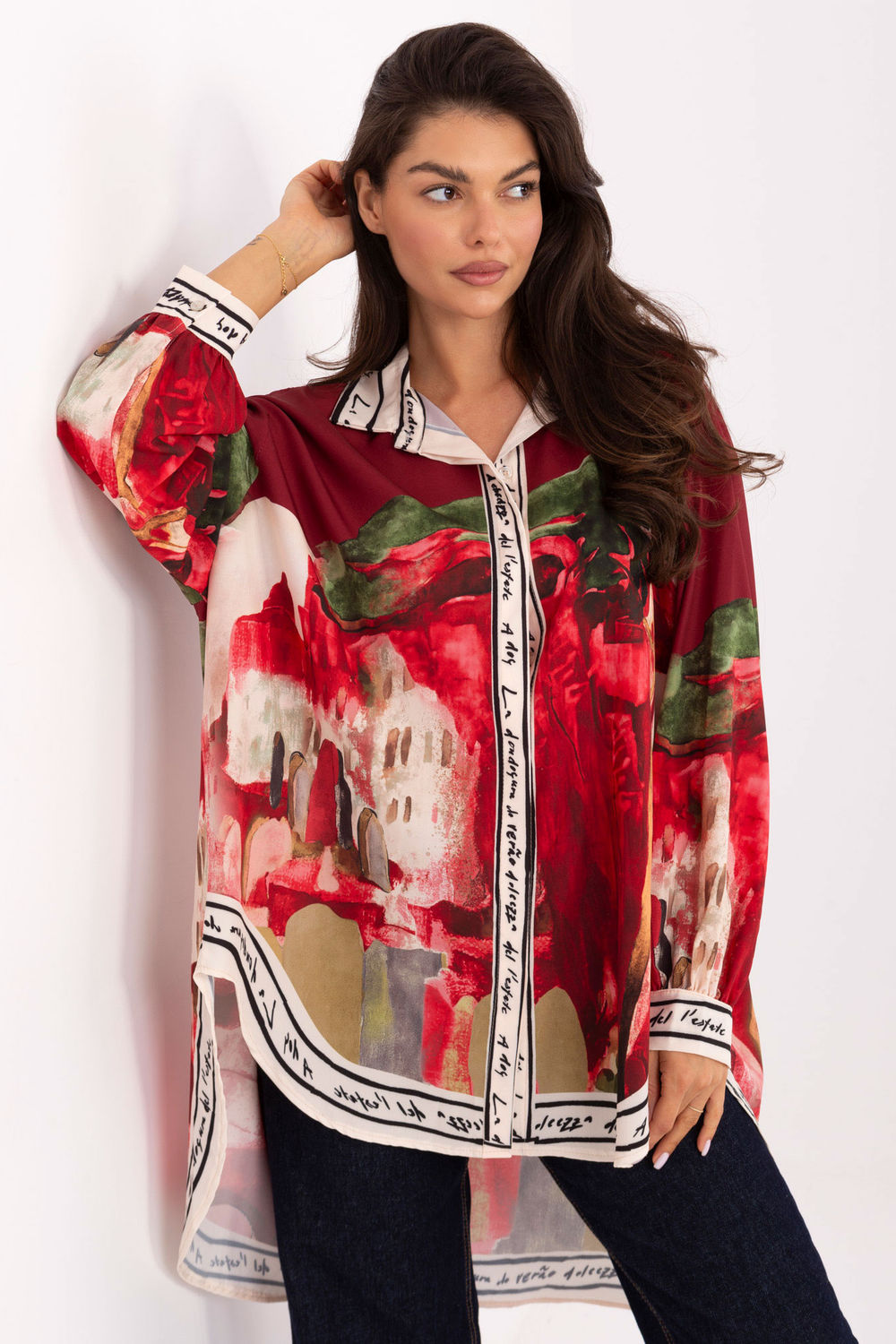 Image of Chemise manche longue rouge