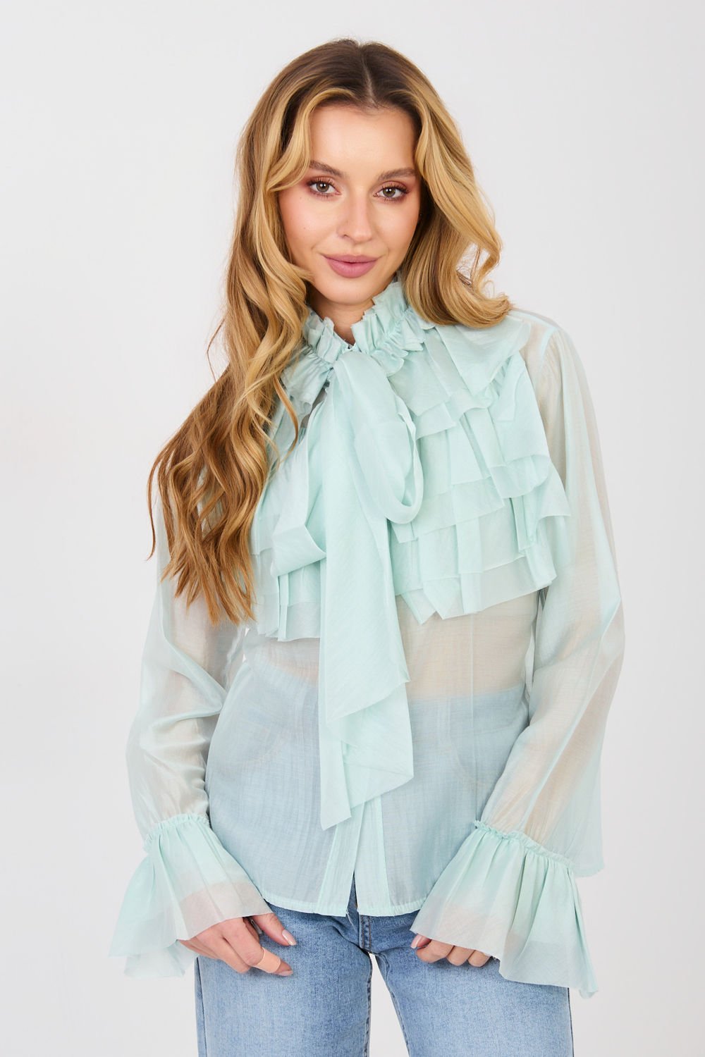 Image of Chemise manche longue verte