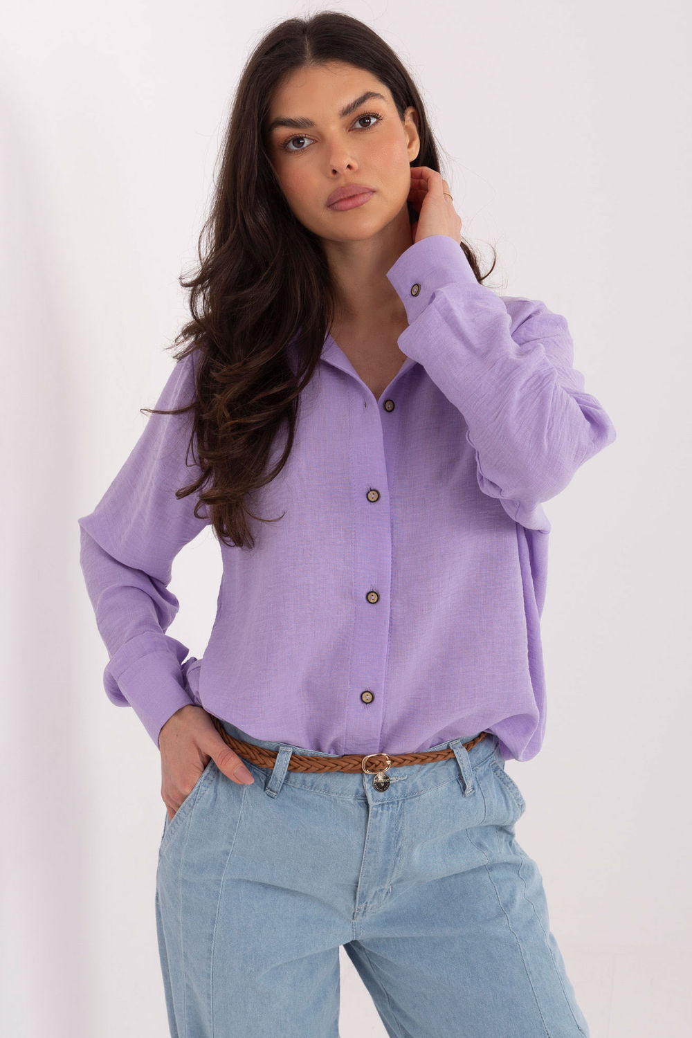 Image of Chemise manche longue violette