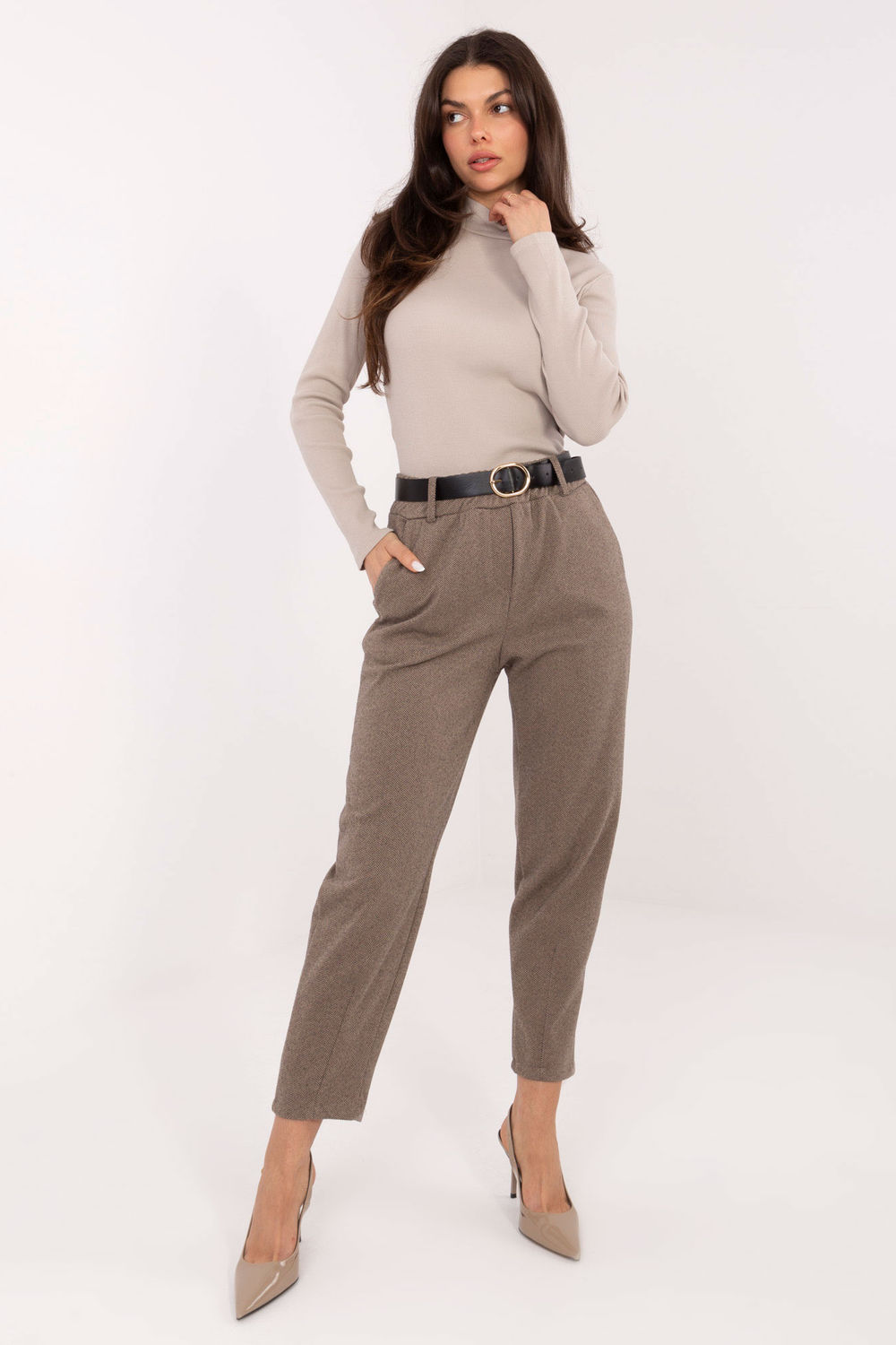 Image of Pantalon femme beige