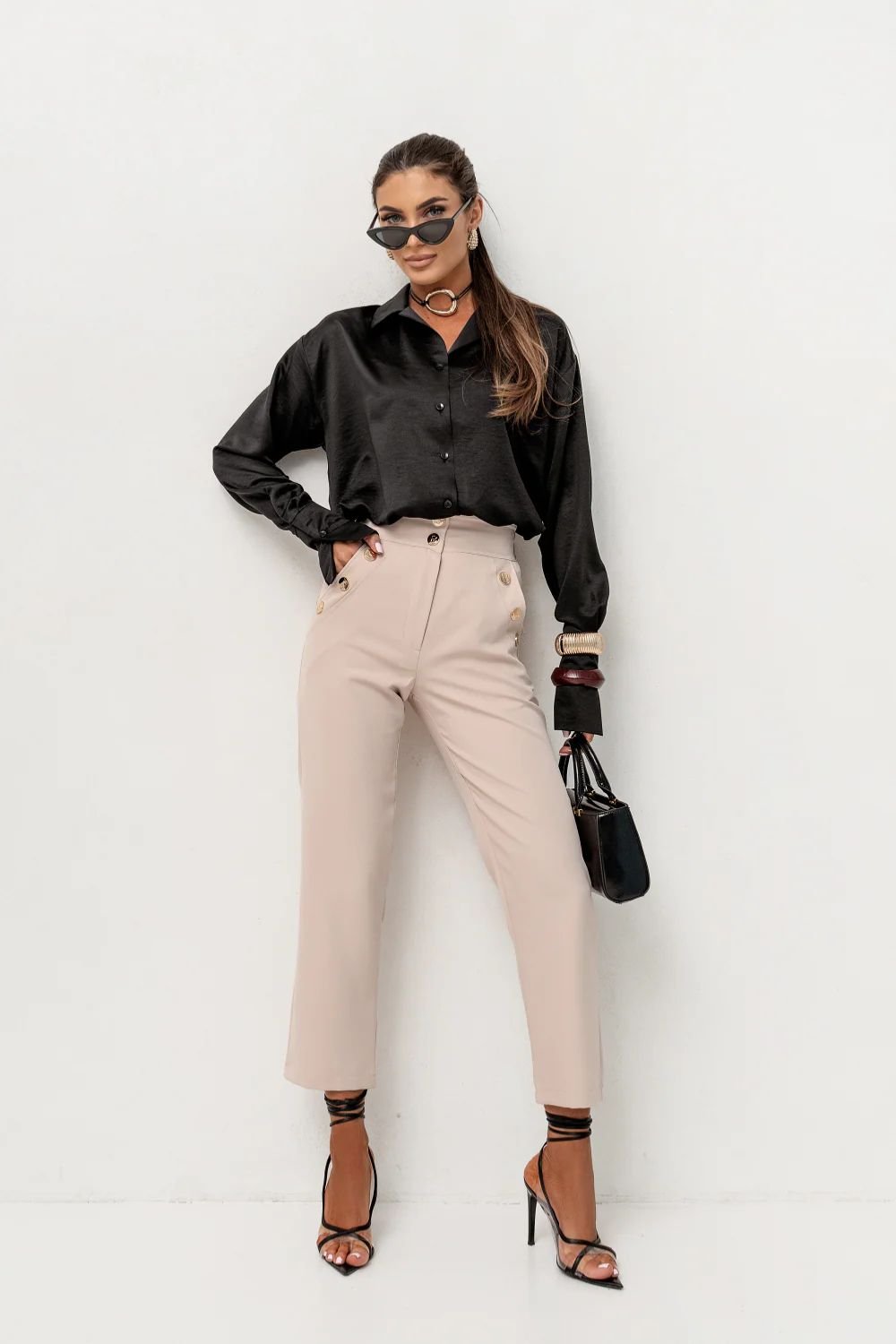 Image of Pantalon femme beige