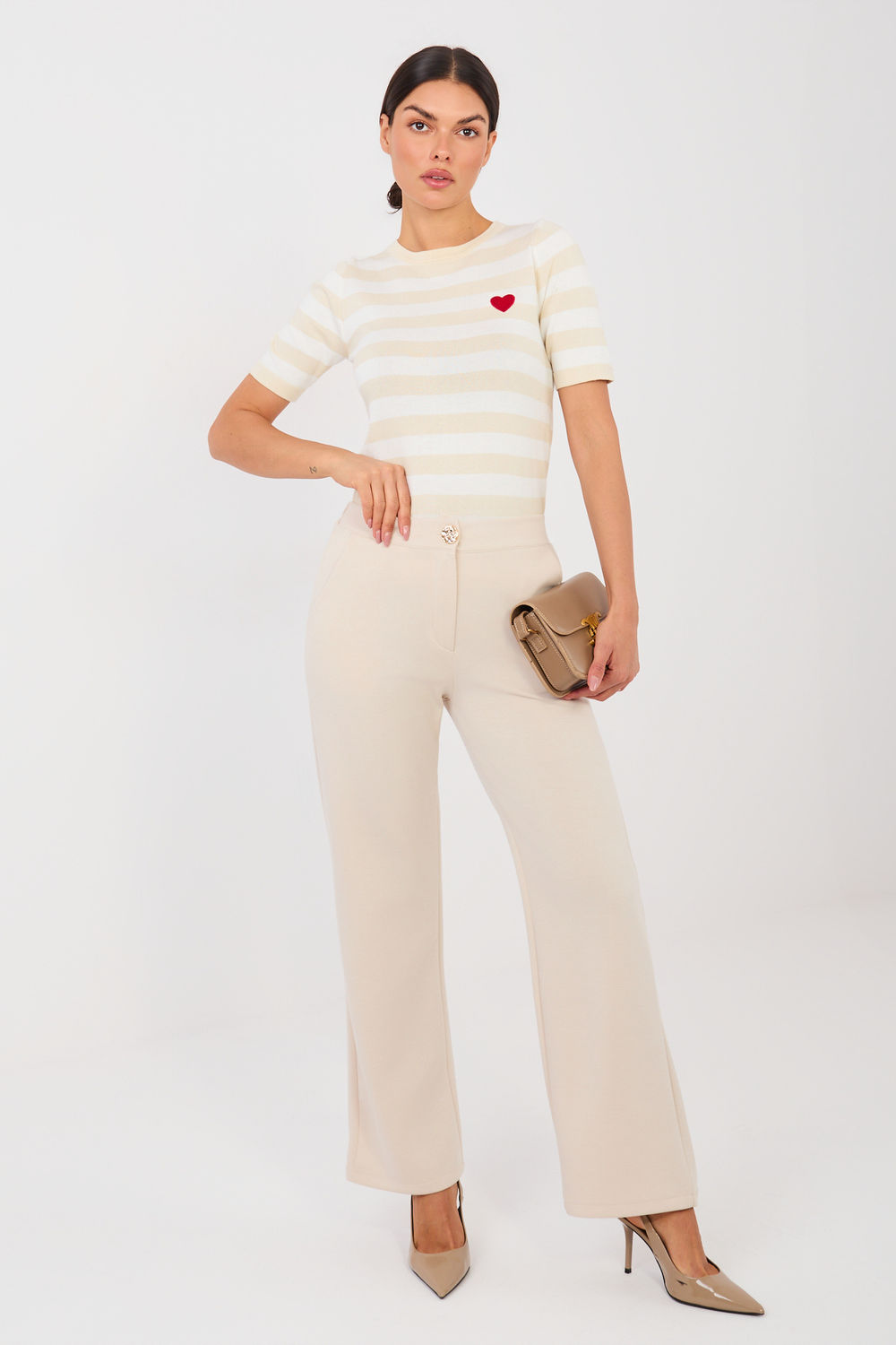 Image of Pantalon femme beige