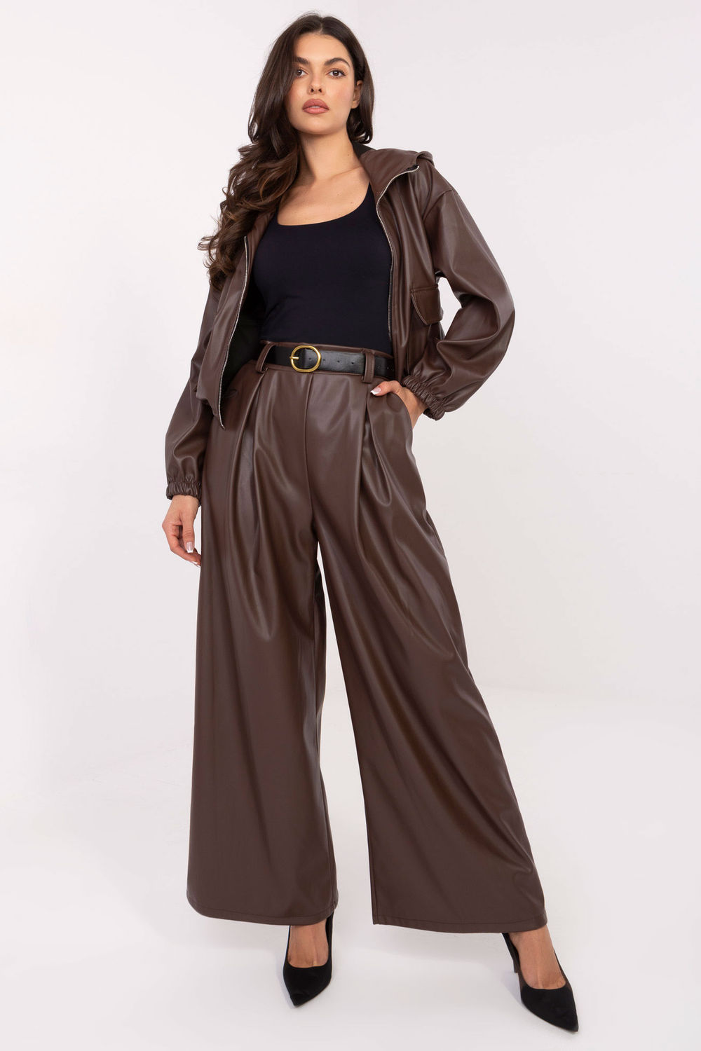 Image of Pantalon femme brun