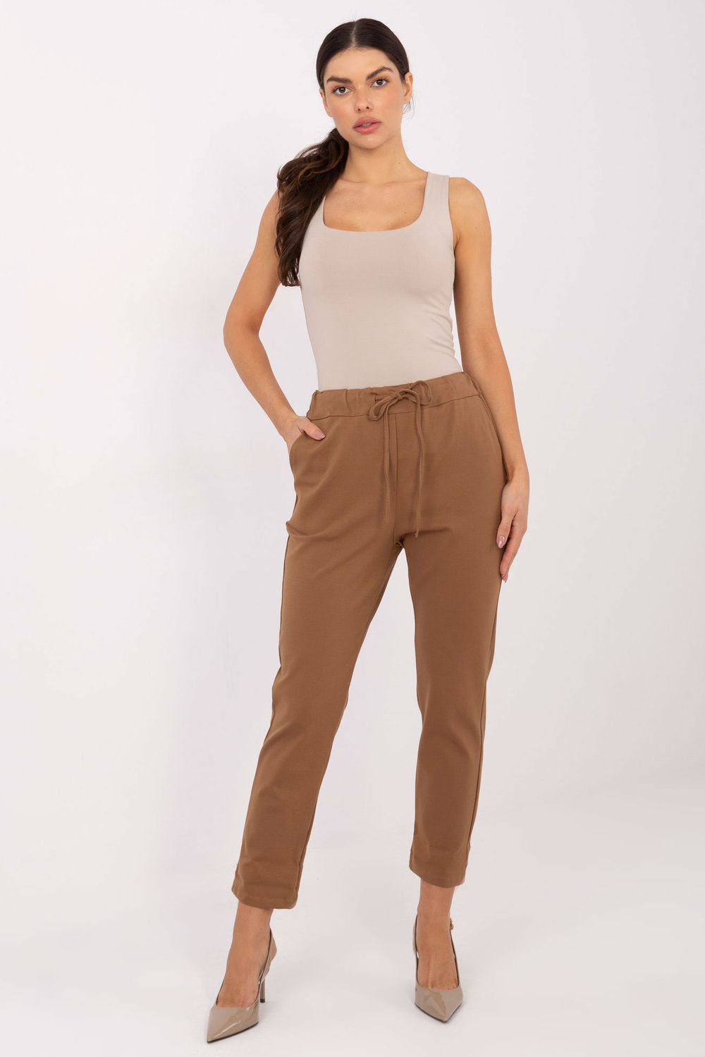 Image of Pantalon femme brun