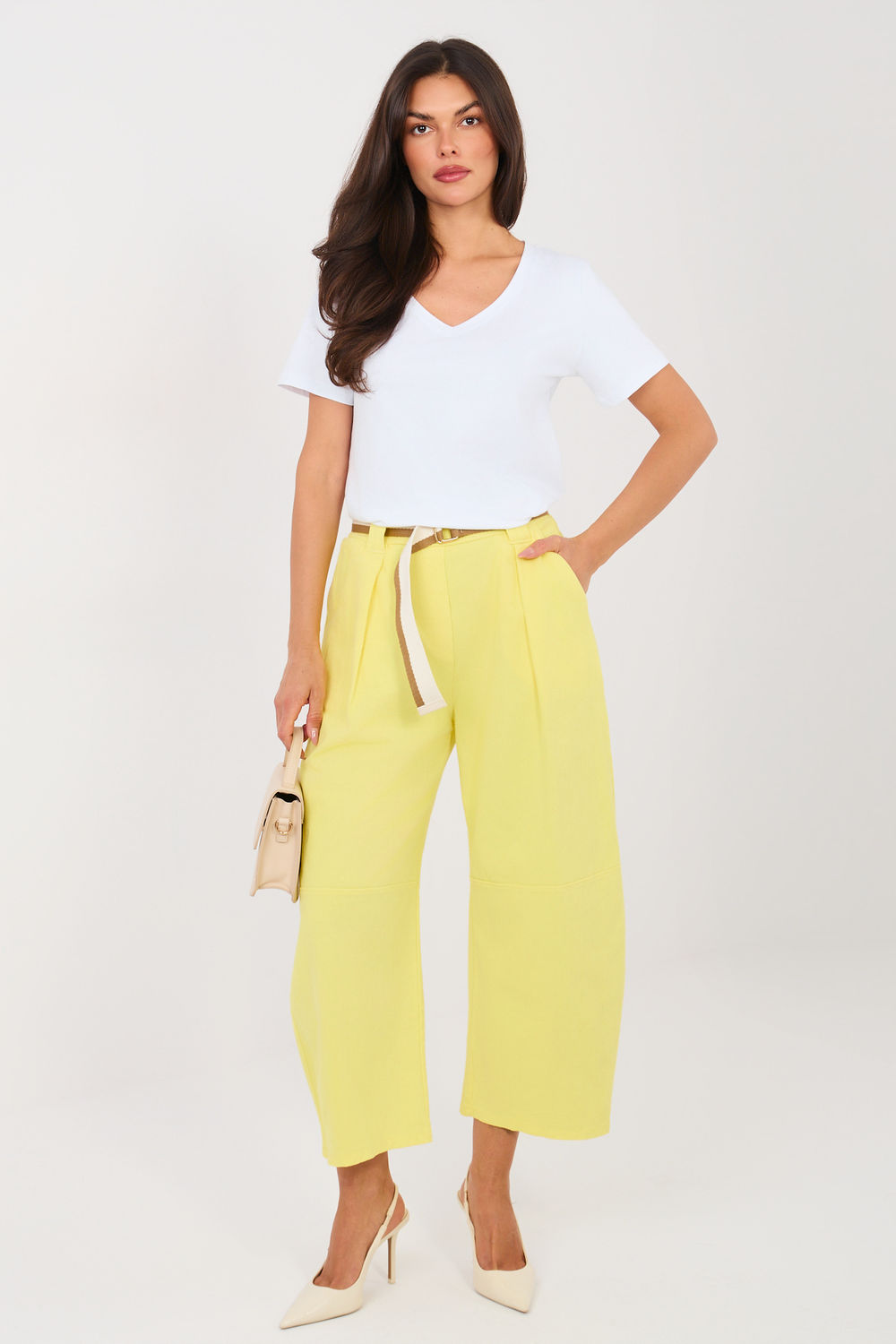 Image of Pantalon femme jaune
