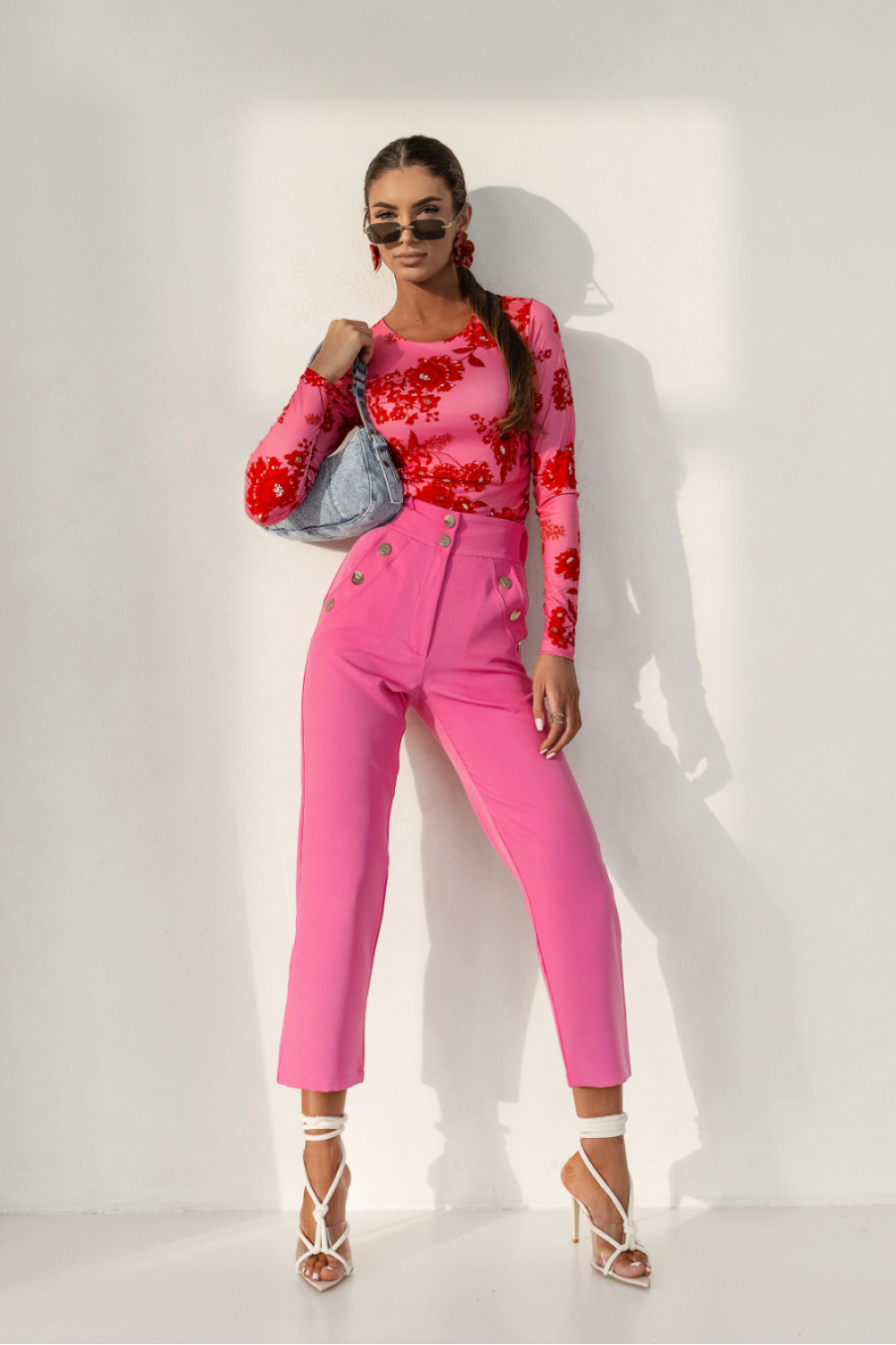 Image of Pantalon femme rosé