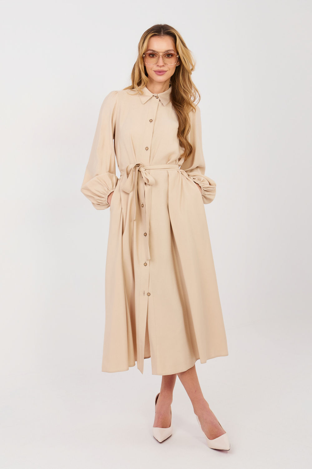 Image of Robe de jour beige