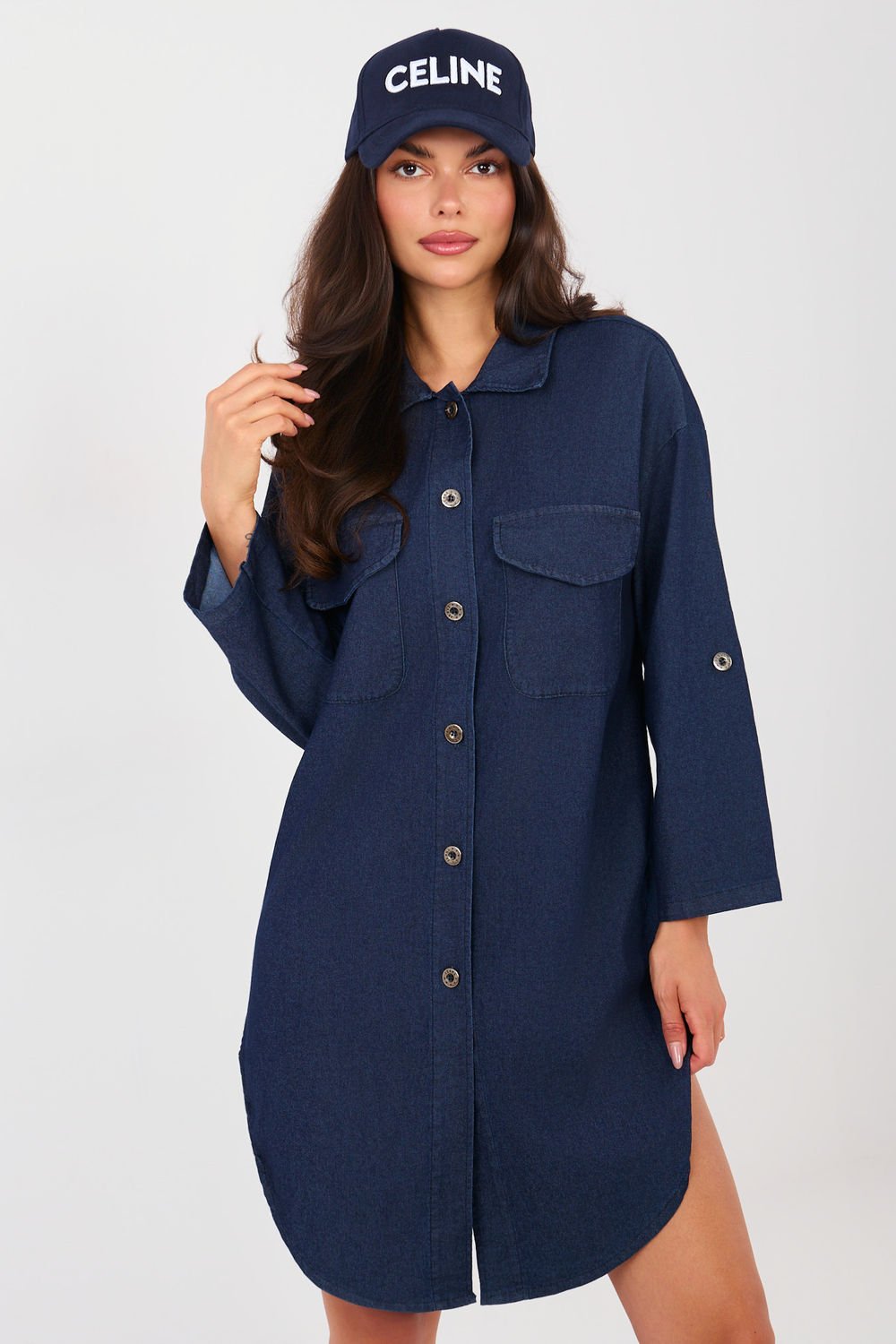 Image of Robe de jour bleue marine