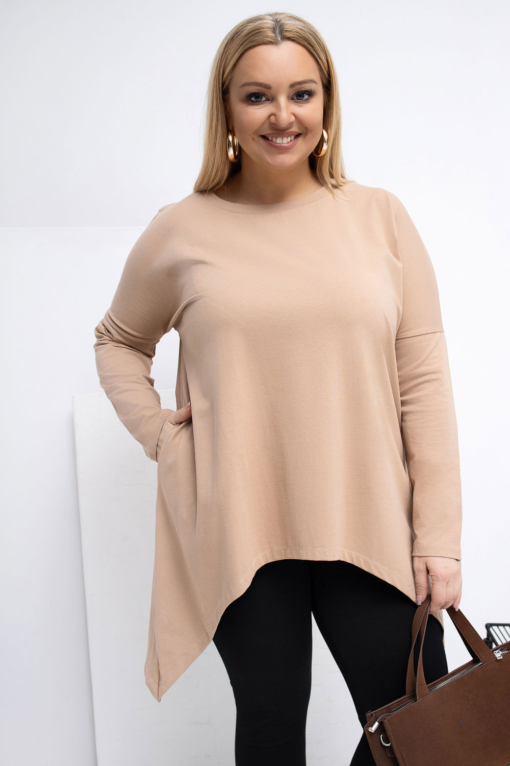 Image of Tunique grande taille beige