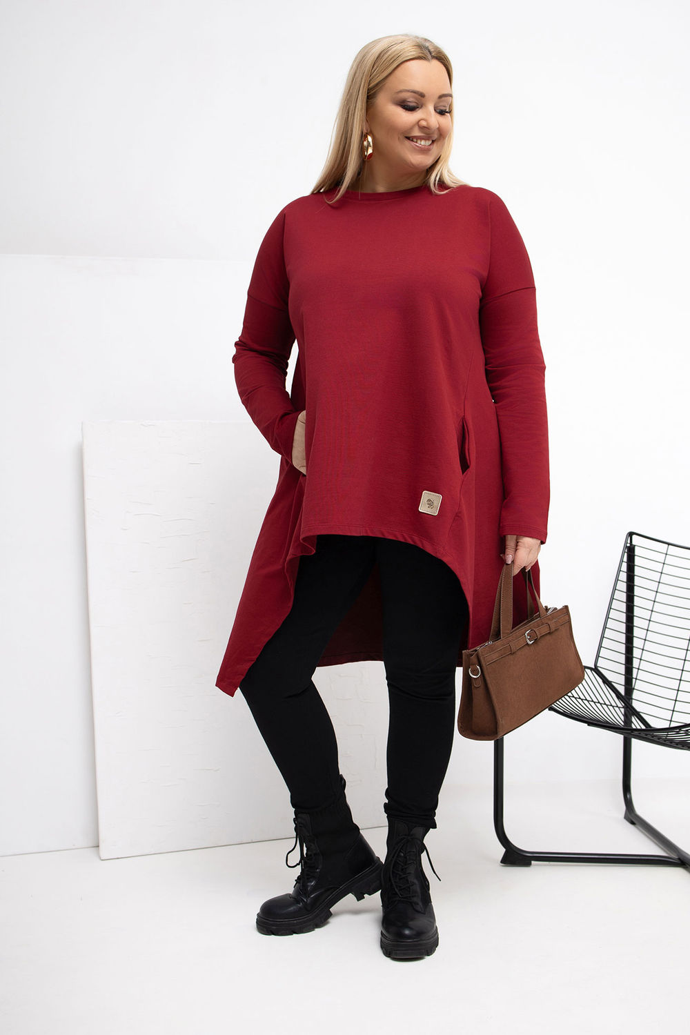 Image of Tunique grande taille rouge