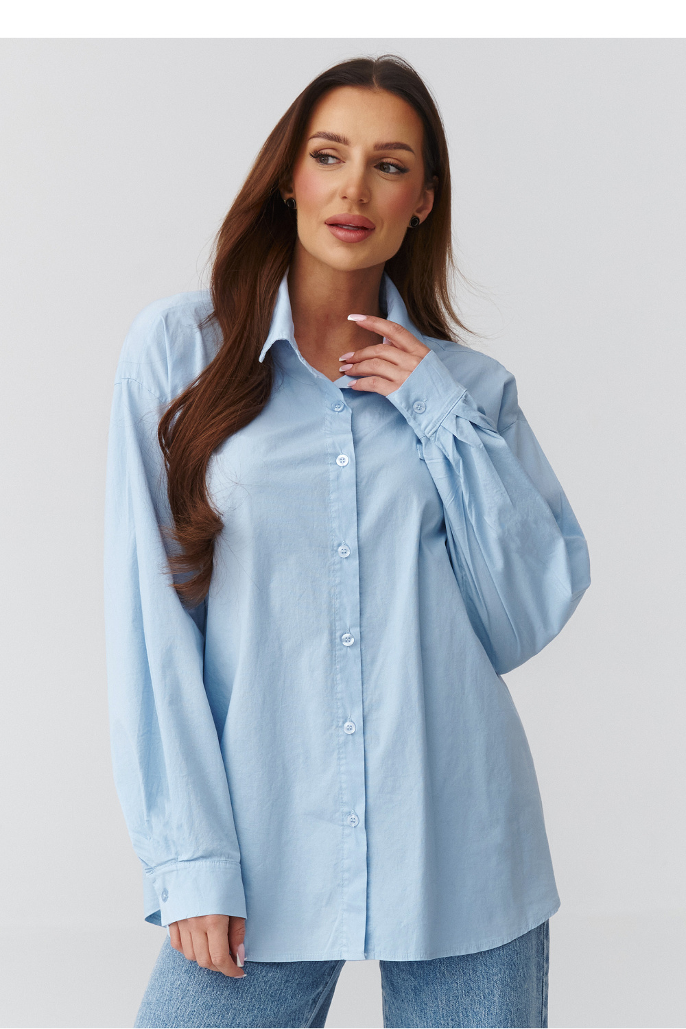 Image of Chemise manche longue bleue