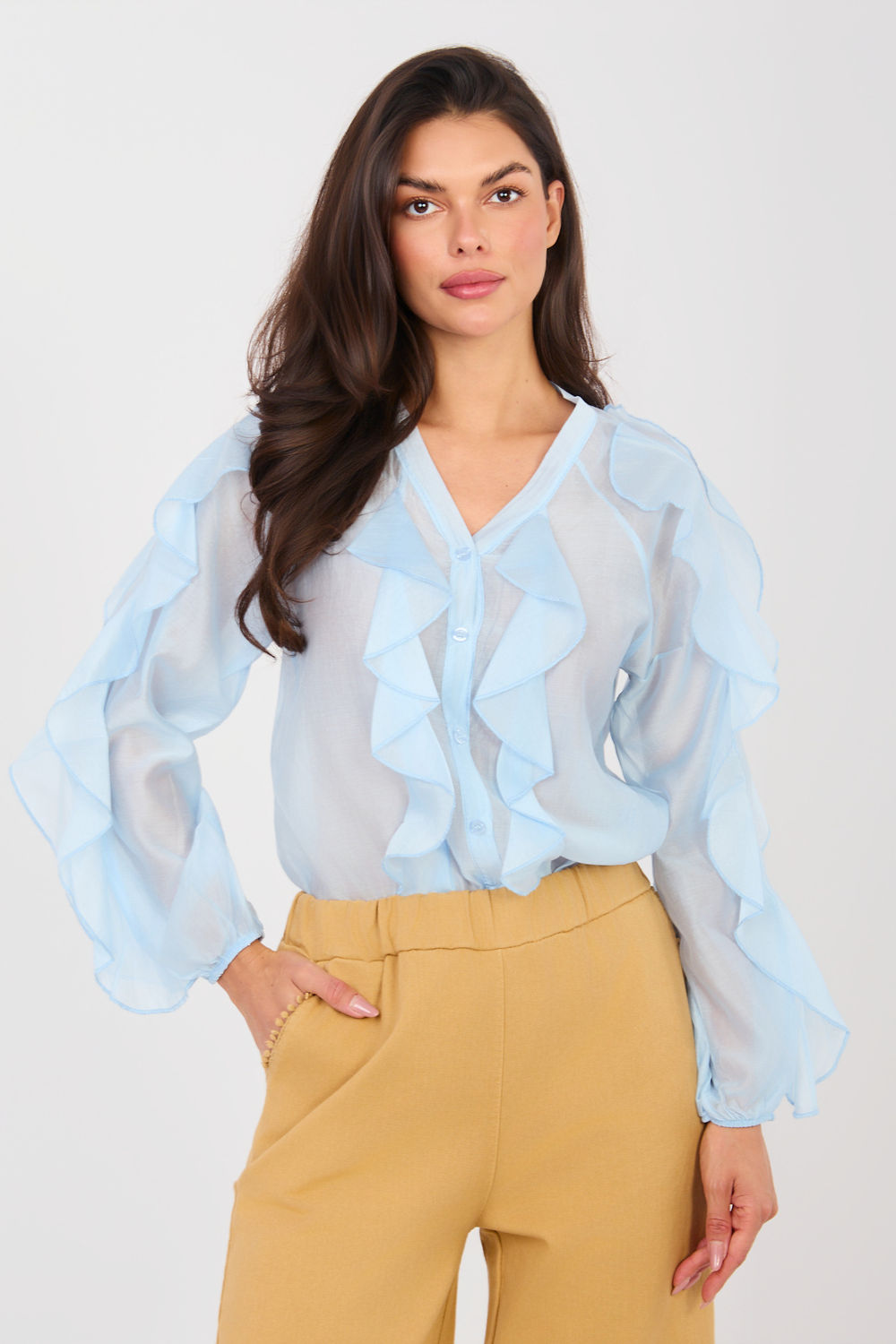 Image of Chemise manche longue bleue