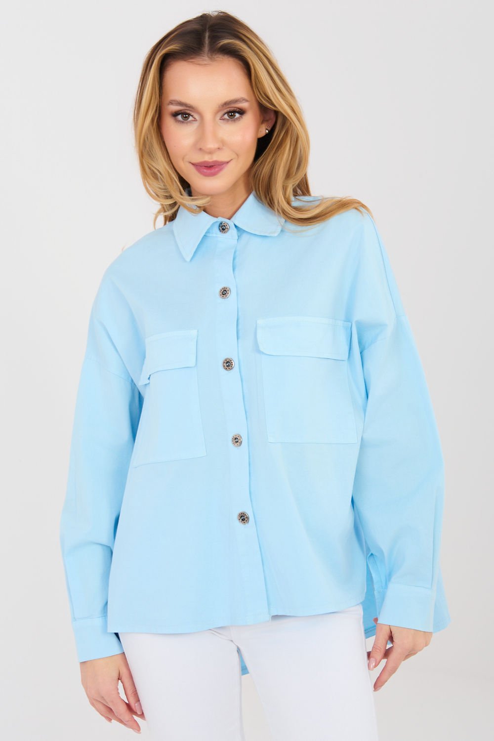 Image of Chemise manche longue bleue