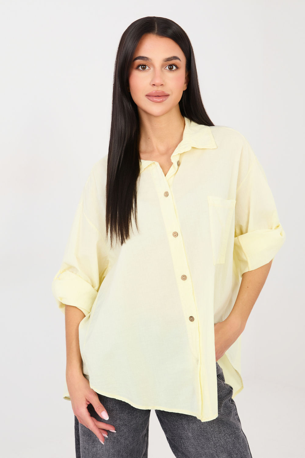 Image of Chemise manche longue jaune