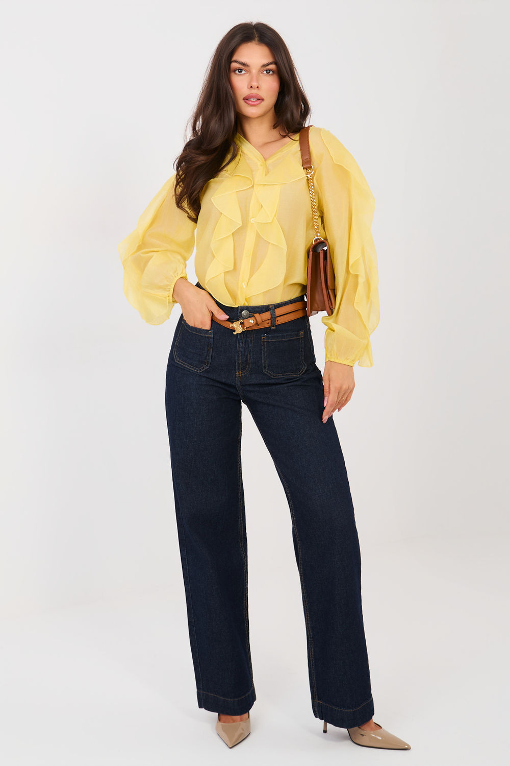 Image of Chemise manche longue jaune