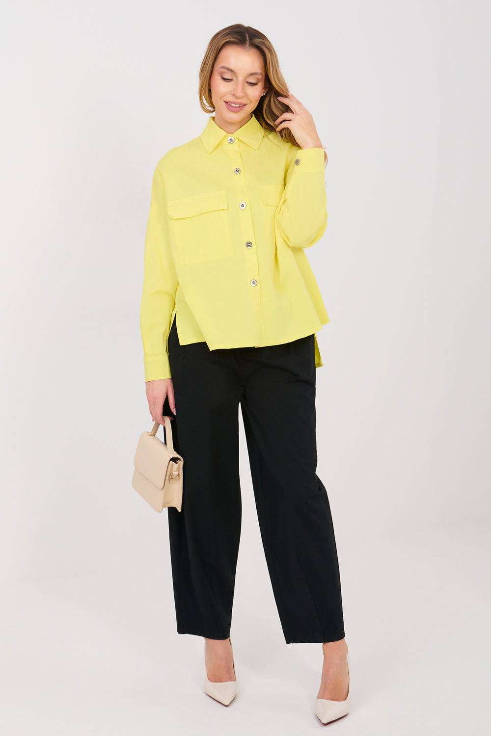 Image of Chemise manche longue jaune