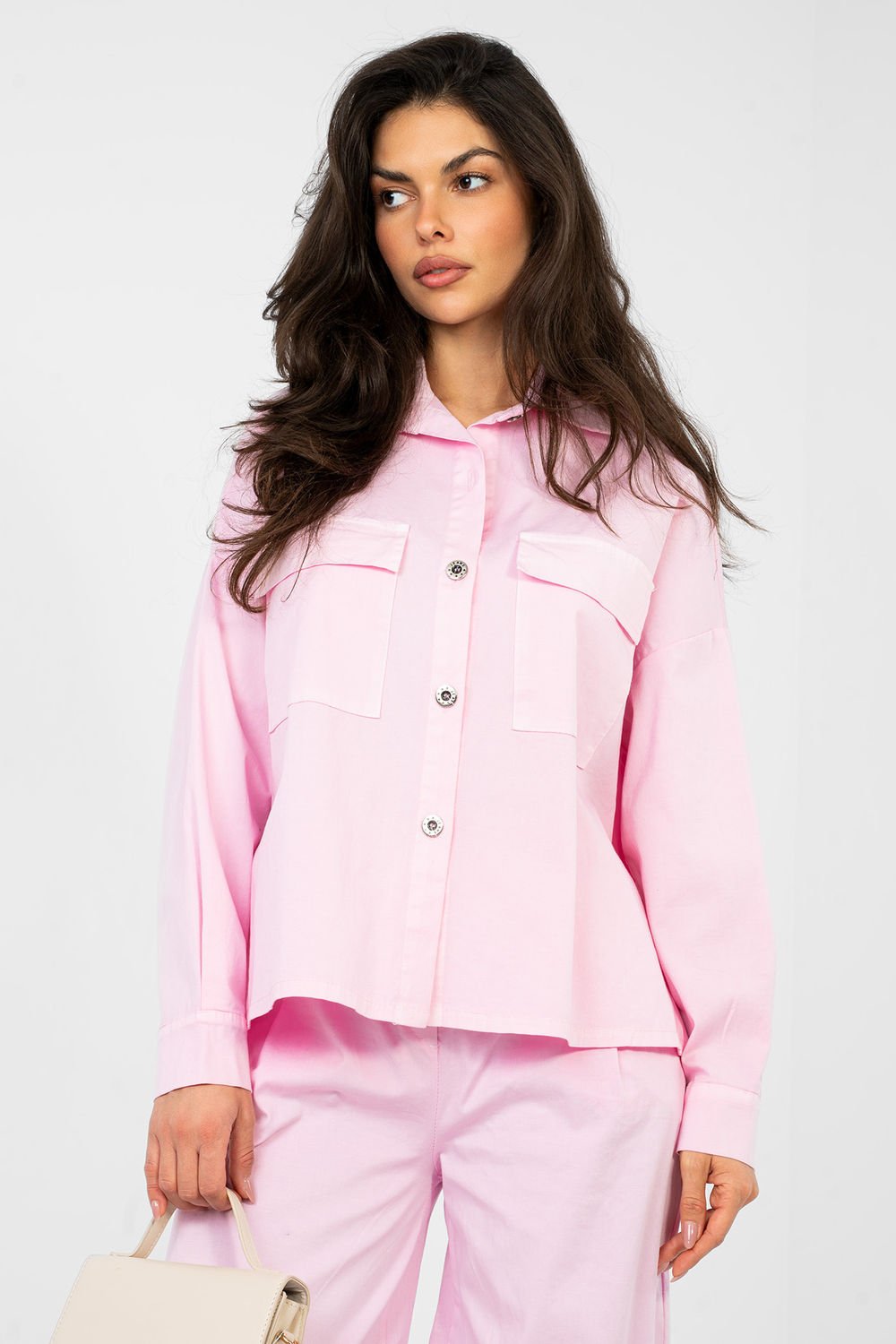 Image of Chemise manche longue rosé
