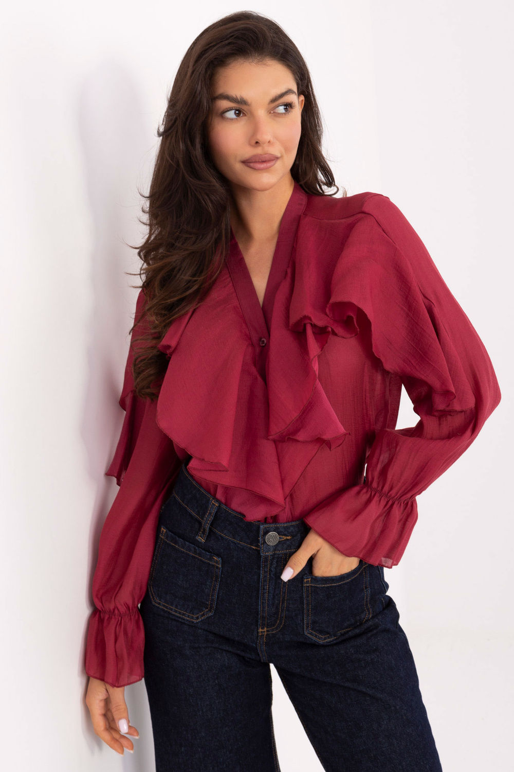 Image of Chemise manche longue rouge