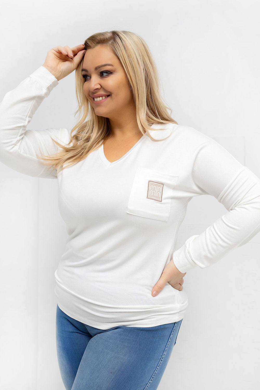 Image of Chemisier grande taille beige